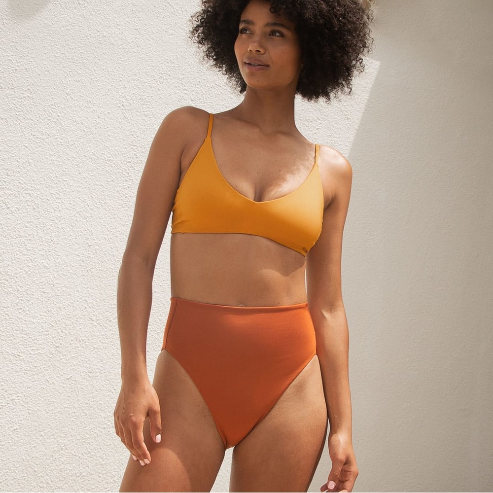 Left On Friday Bikini Set Sunday Top 24 Karat Hi-Tide Bottoms Bronze Swimsuit